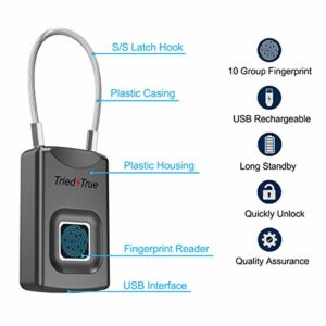 TriedTrue Biometric fingerprint Padlock